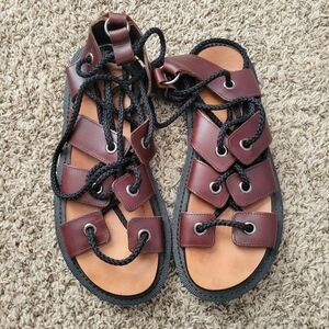Dr. Martens Shoes Sandals Jasmine Burgundy Red Gladiator Strappy Lace Up Size 8